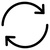 Circular arrow icon with two opposing arrows on a white background