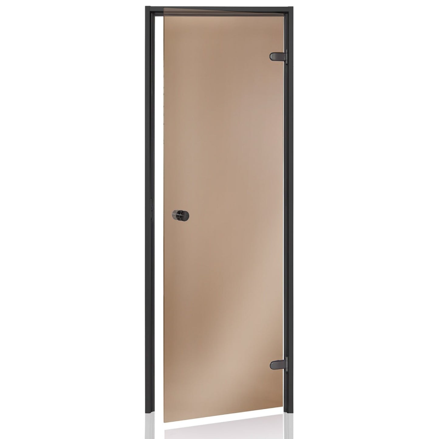 AU Black Steam Room Door (Bronze Glass)