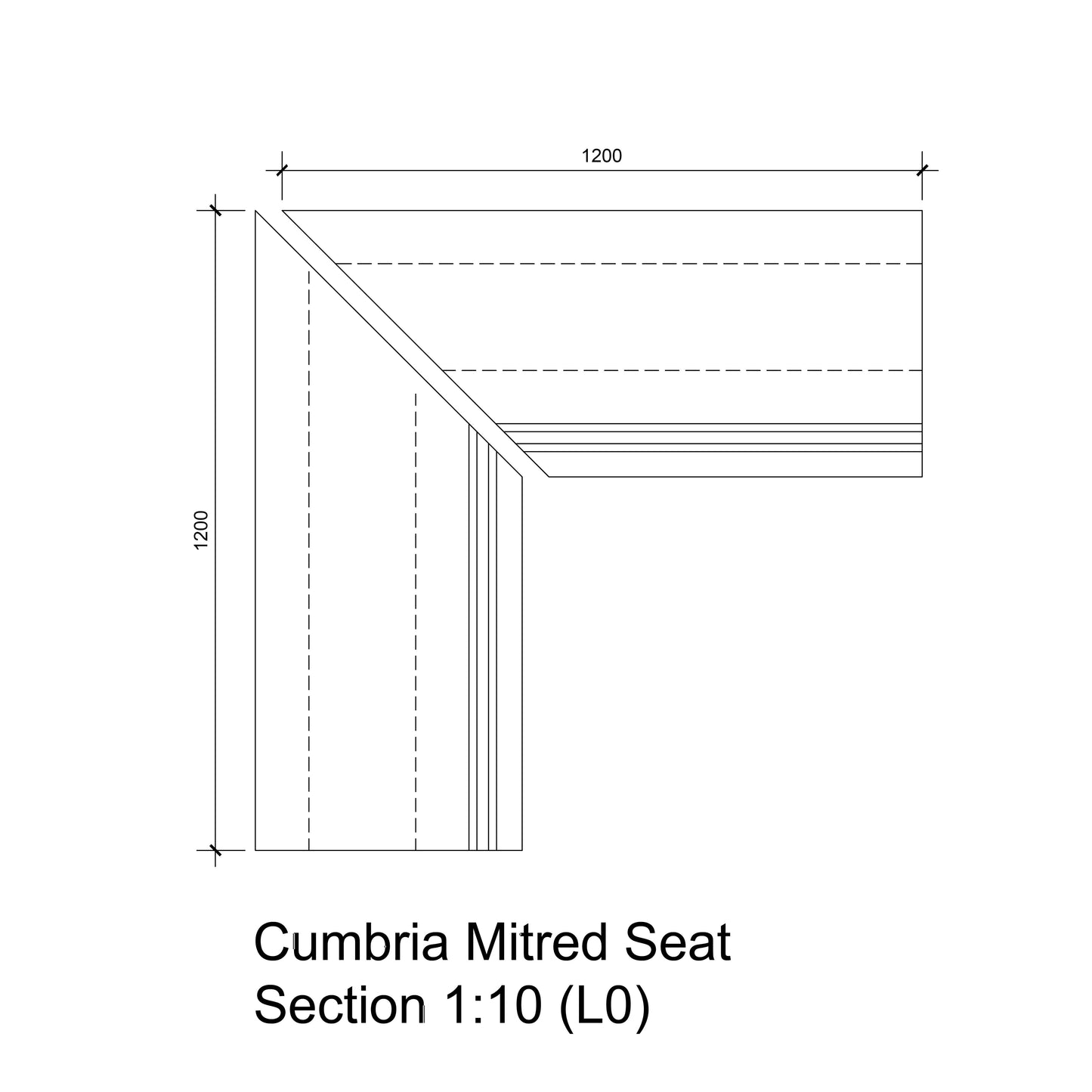 Tileable Steam Room Mitred Seat - Cumbria