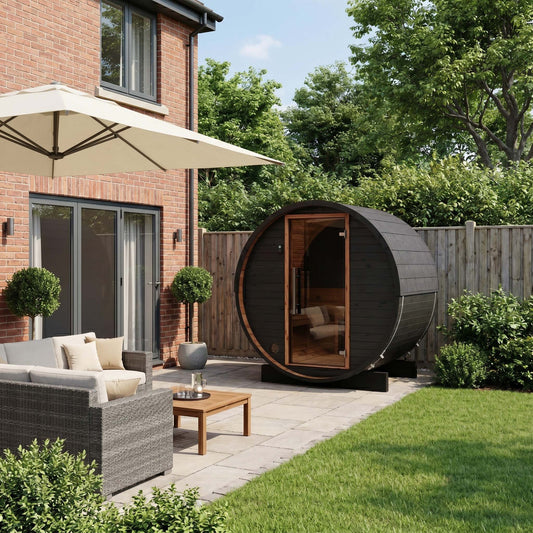 Micro Wood Barrel Sauna (2 Person) in Black