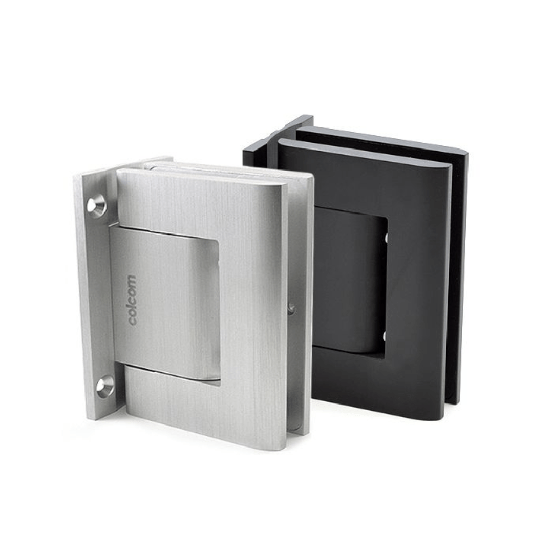 Colcom Biloba Glass to Wall Self Closing Door Hinge for Saunas and Steam Rooms Glass Hinges | Finnmark Sauna