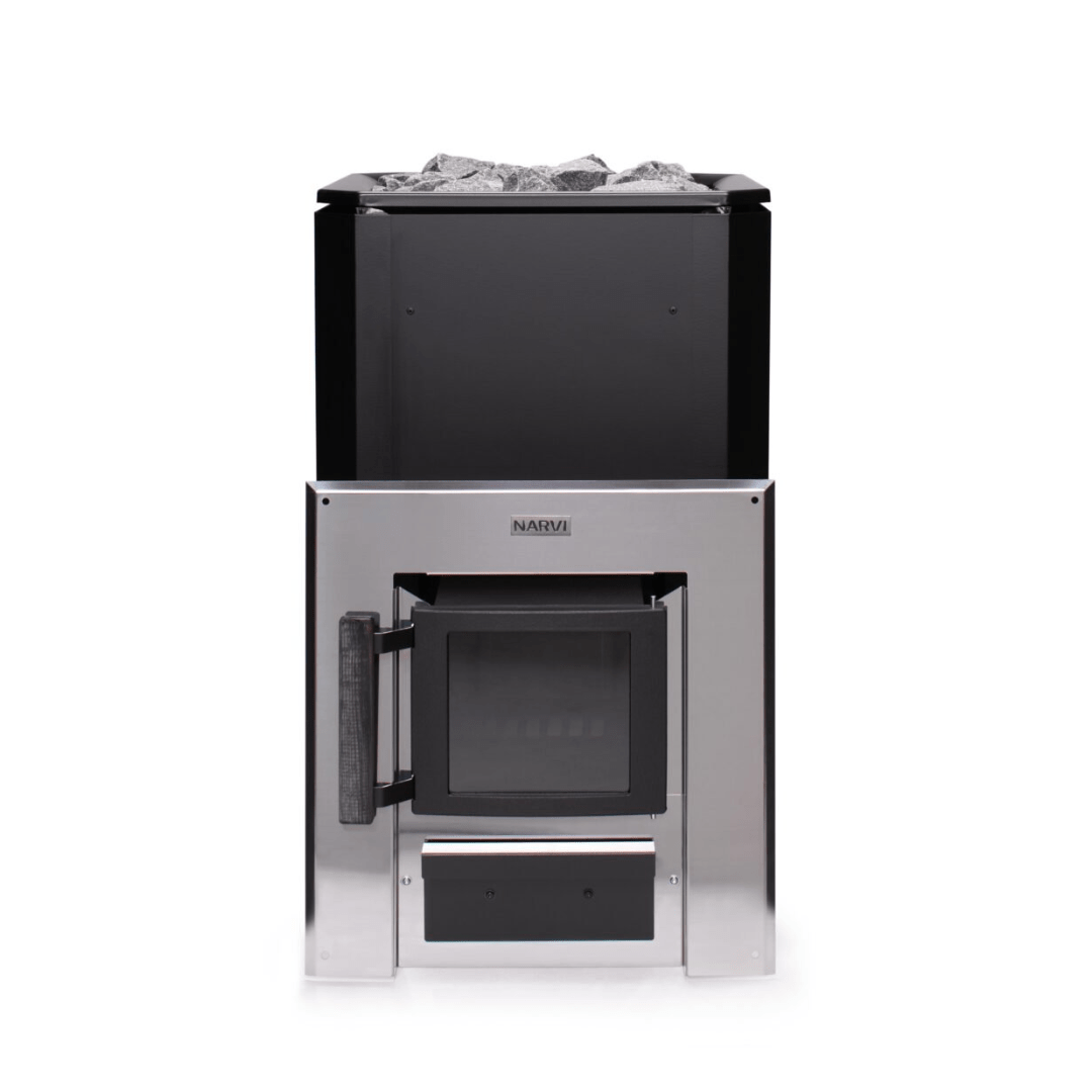 Narvi Black 20 Through - the - Wall Wood - Burning Sauna Heater Wood Burning Sauna Heater | Finnmark Sauna