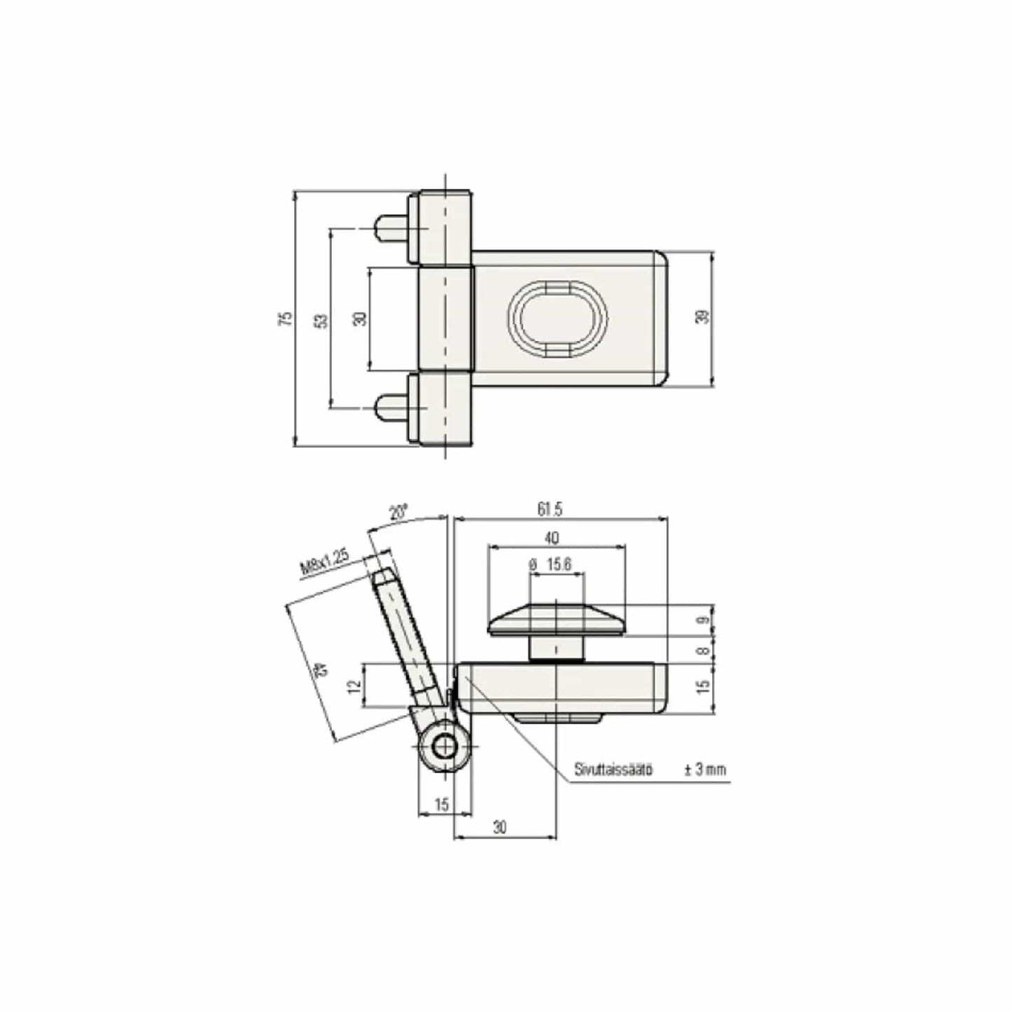 Sauna Door Hinge - Bronze