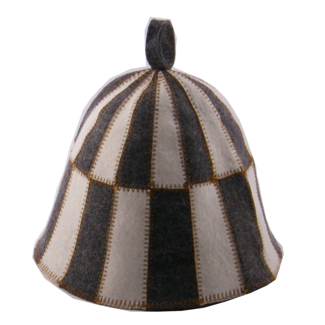 Sauna Hat Grey/White (Wool Felt)