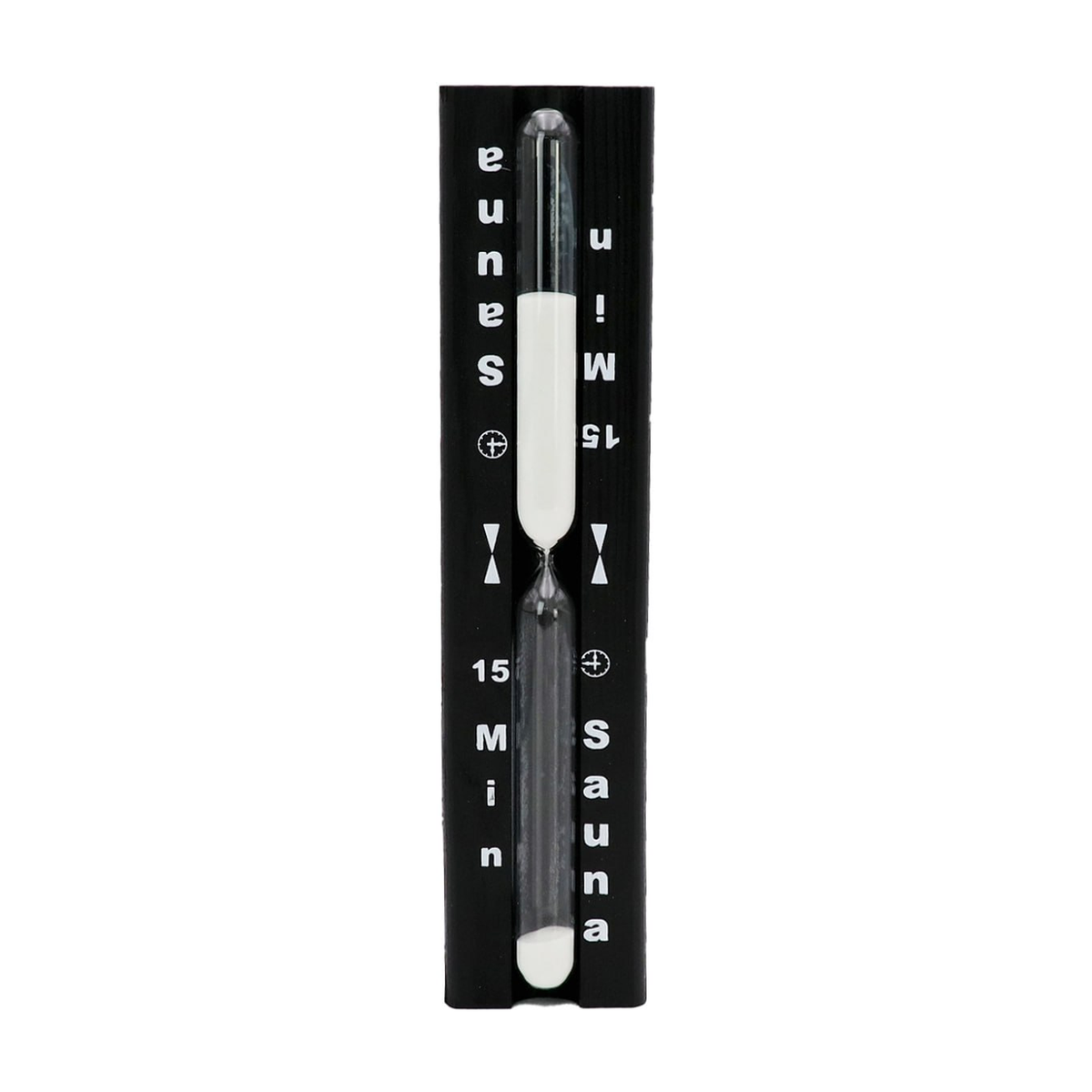 Black 15 minute sauna sand timer hourglass
