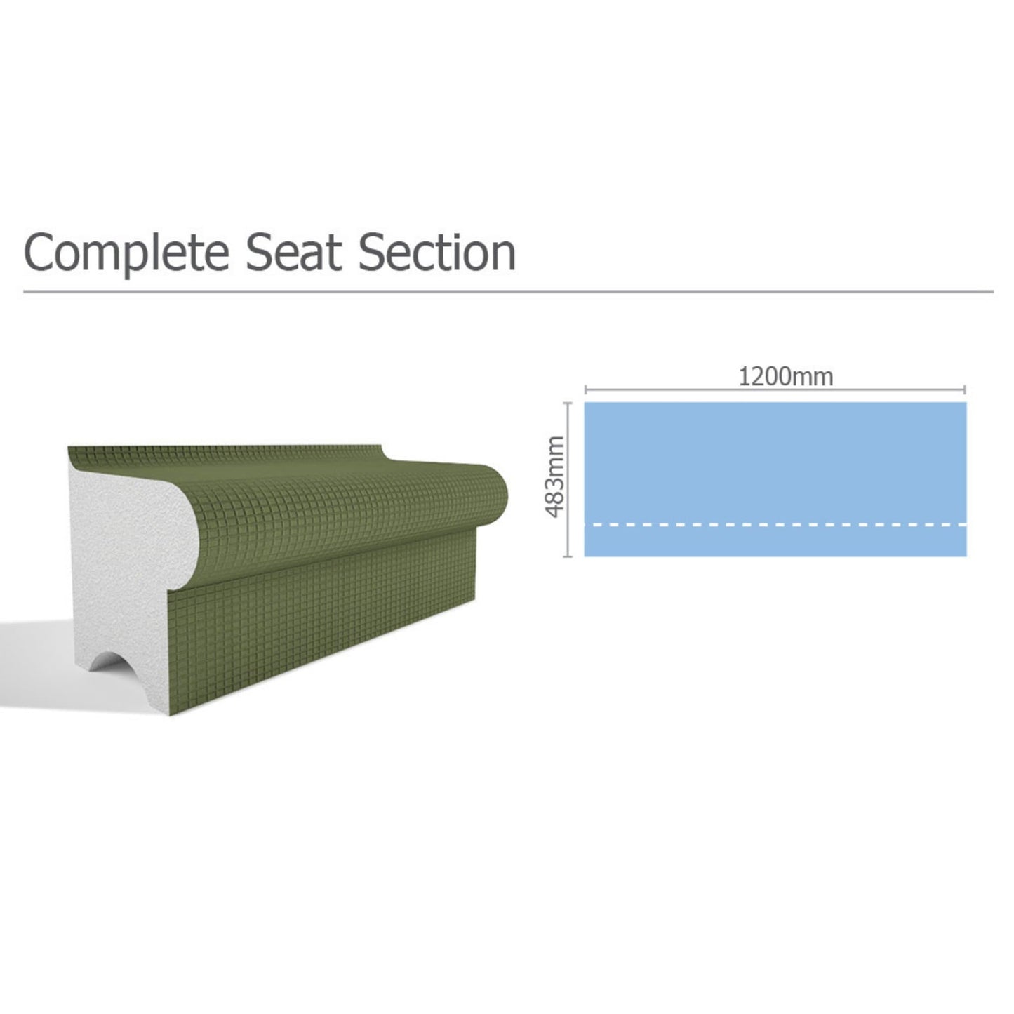 Tileable Steam Room Electric Heated Complete Seat Section - Hampshire