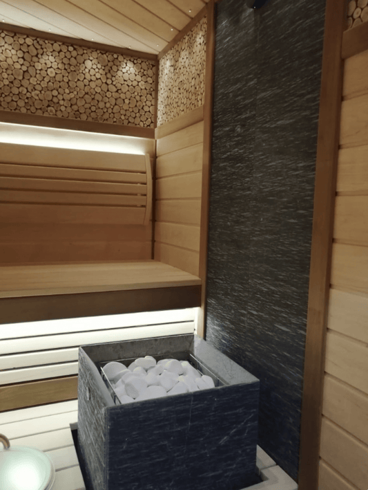 Tulikivi Tuisku Grafia Soapstone Electric Sauna Heater Cover Soapstone Cover | Finnmark Sauna