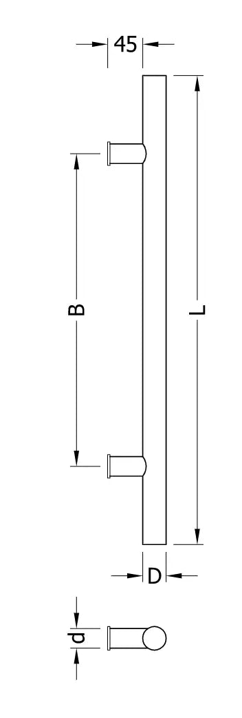 Walnut Sauna Door Handle - Guardsman Style Handle Sauna Door Handle | Finnmark Sauna