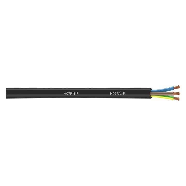 H07RN-F 3 Core Single Phase Cable - Black Cut to Size Per Metre