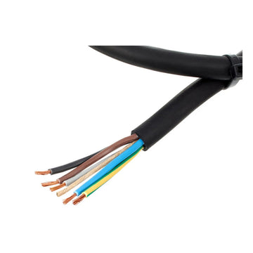 H07RN-F 5 Core Three Phase Rubber Cable - Black Cut to Size Per Metre