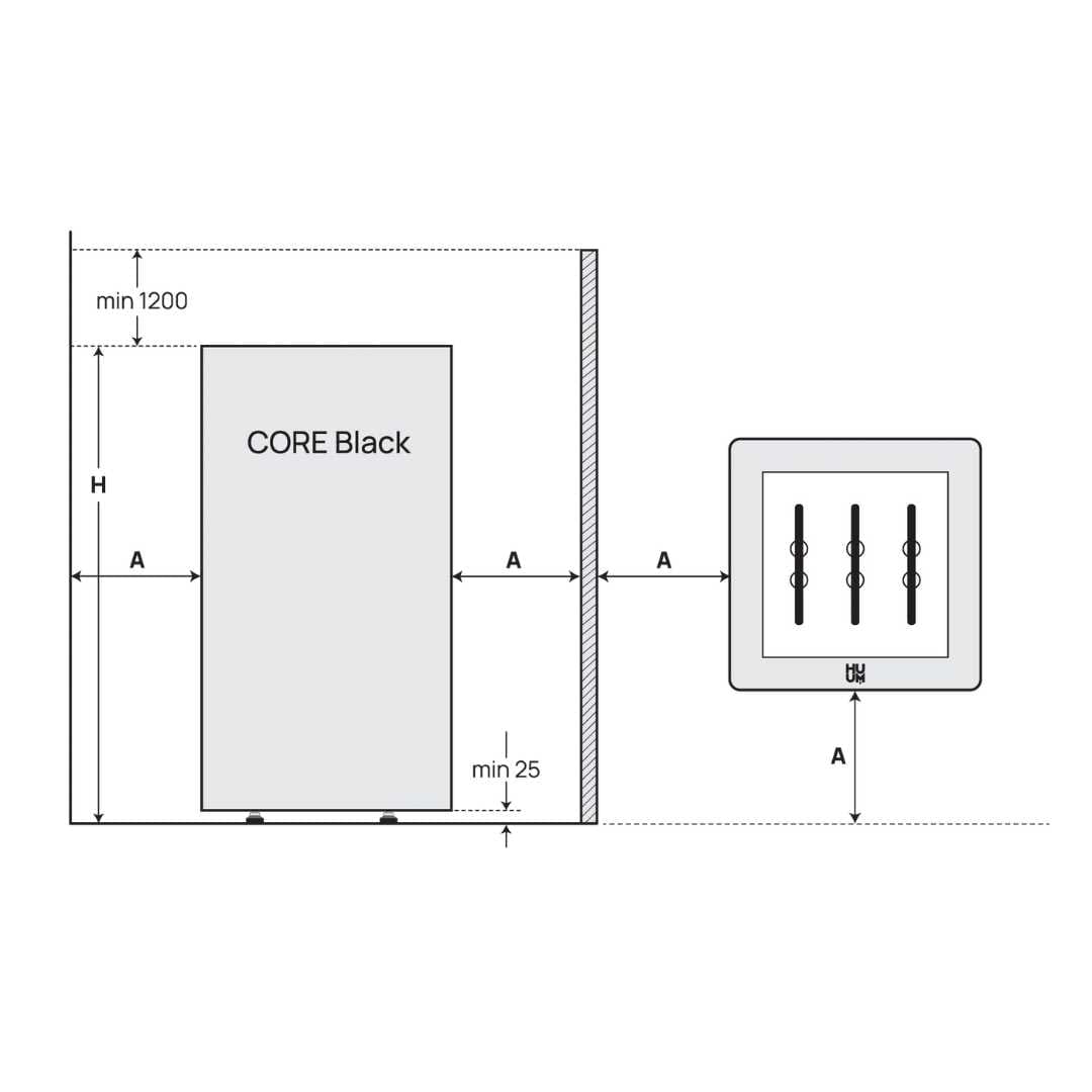 HUUM CORE Black Electric Sauna Heater