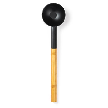 Narvi Black Aluminium Ladle Bamboo Handle