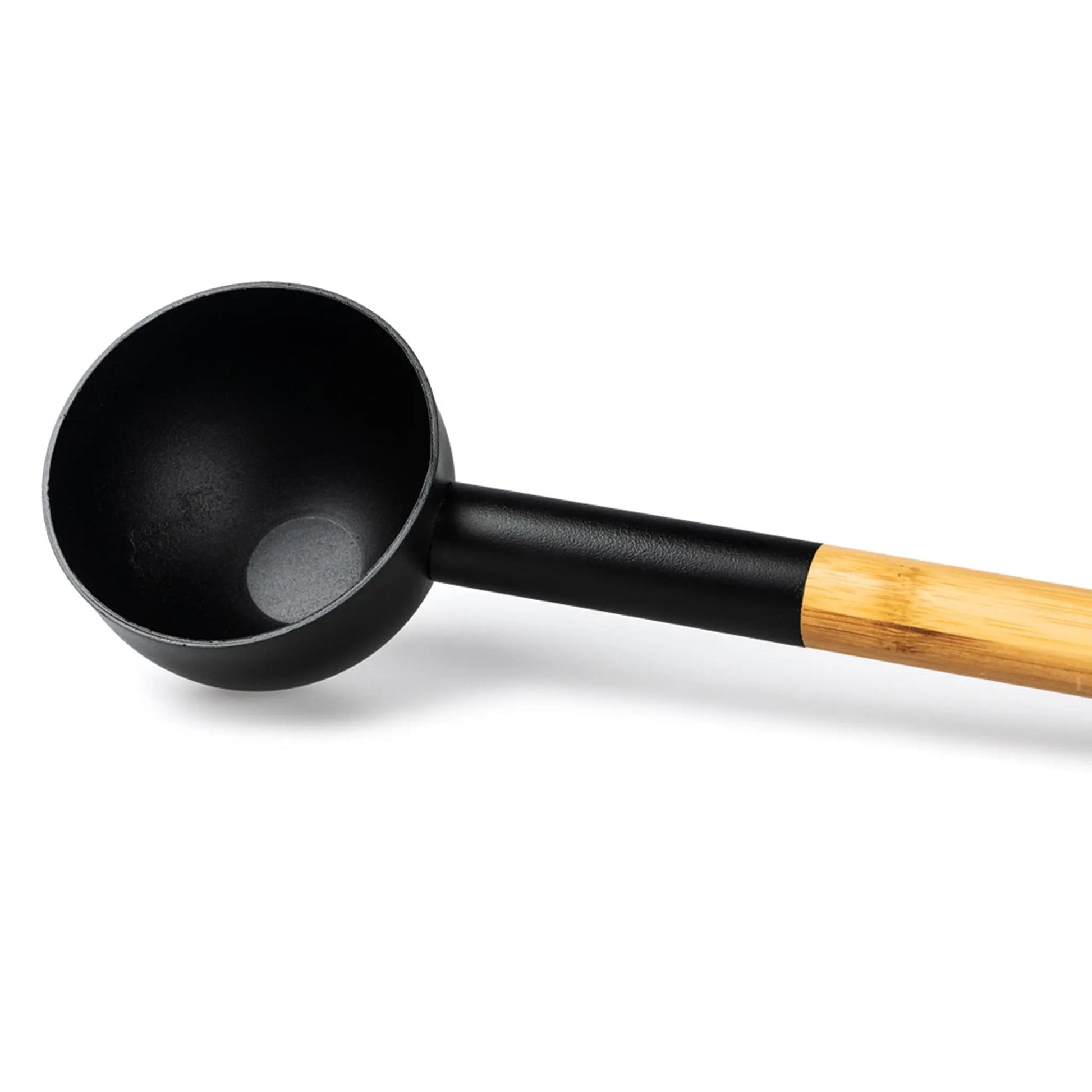 Narvi Black Aluminium Ladle Bamboo Handle Sauna Ladle | Finnmark Sauna