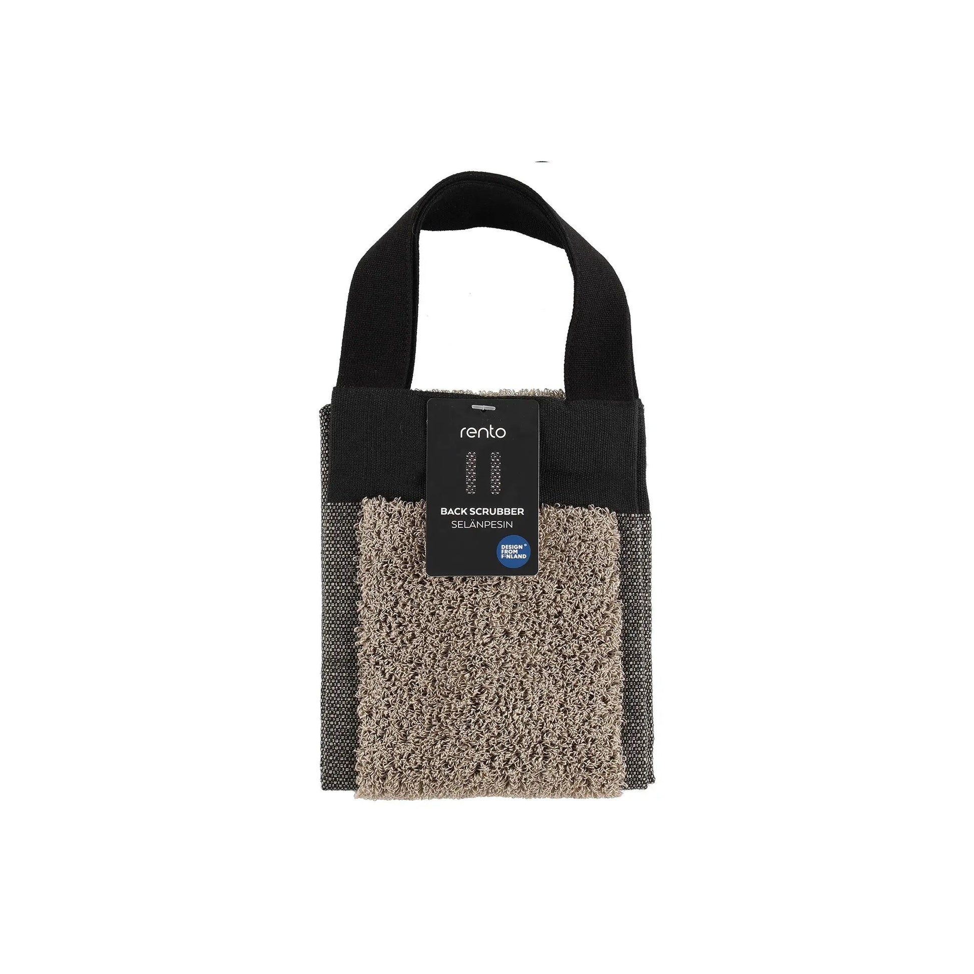 Rento Terry Back Scrubber Beige/Black Cotton Back Scrubber | Finnmark Sauna