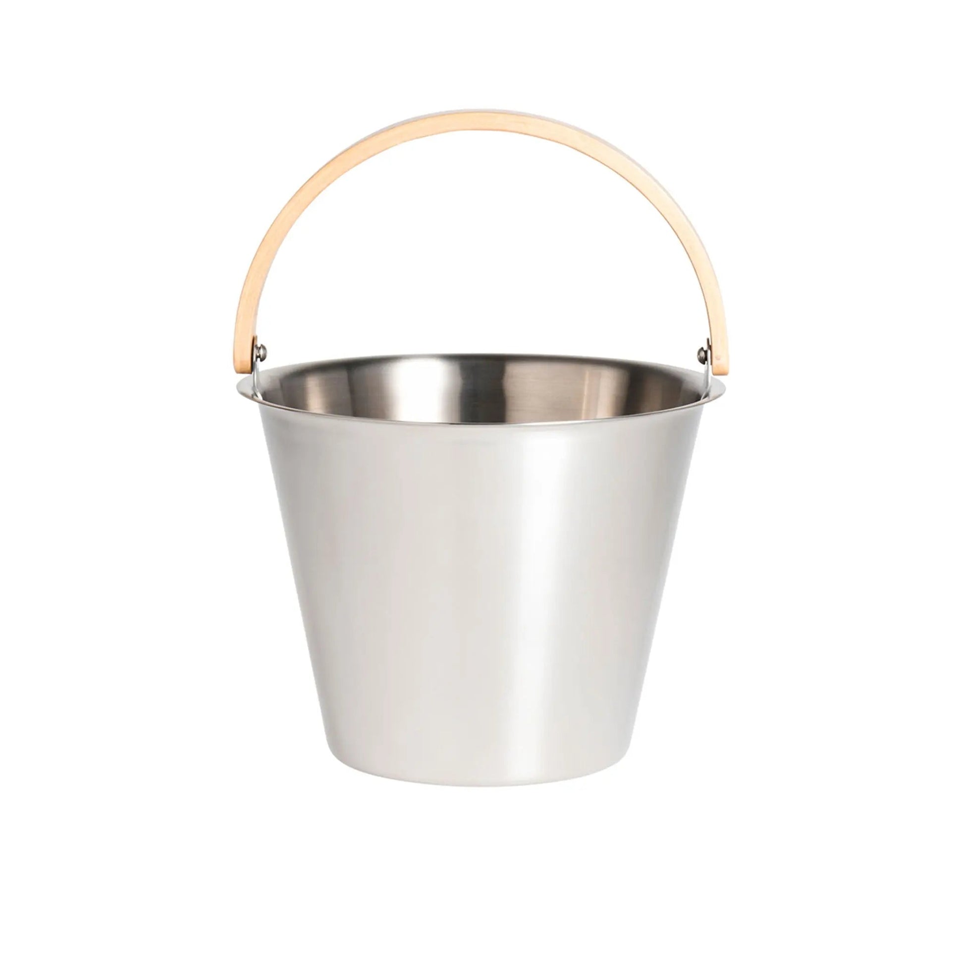 Rento x Harri Koskinen Glossy Steel Sauna Pail Sauna Bucket/Pail | Finnmark Sauna
