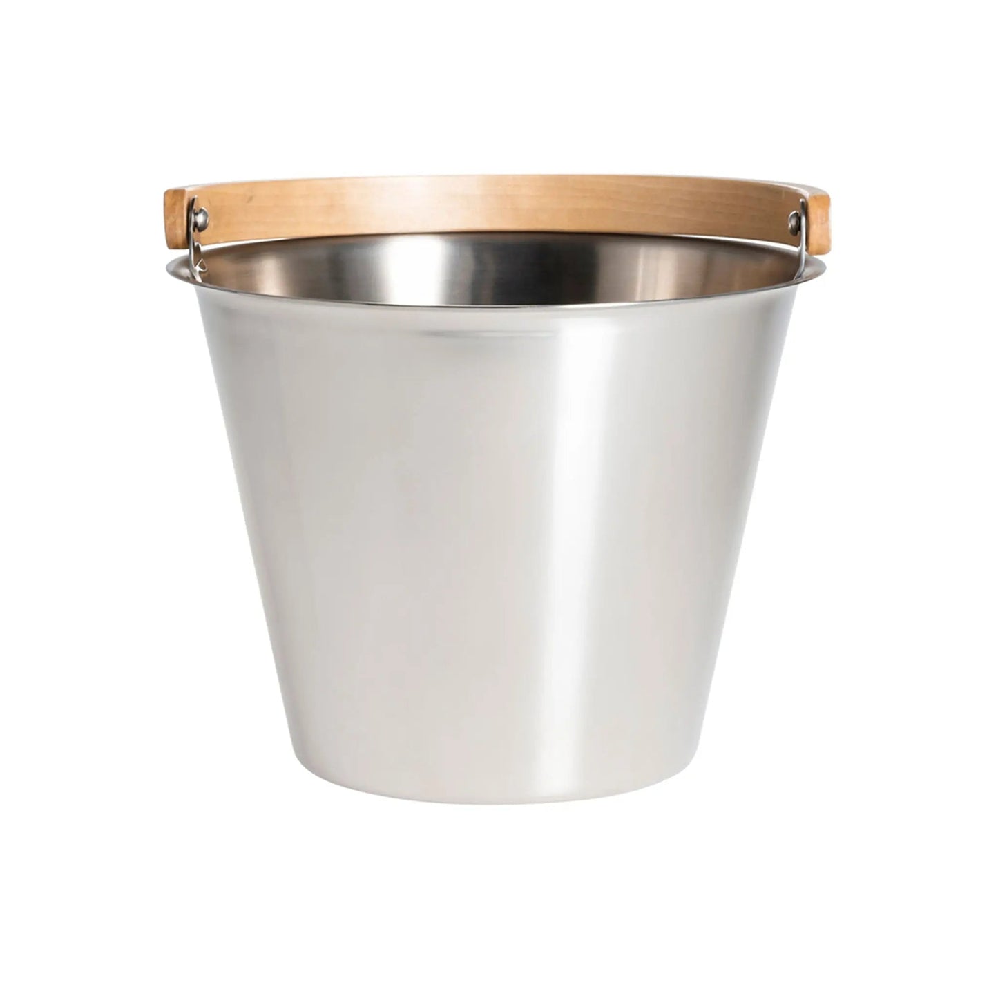 Rento x Harri Koskinen Glossy Steel Sauna Pail Sauna Bucket/Pail | Finnmark Sauna
