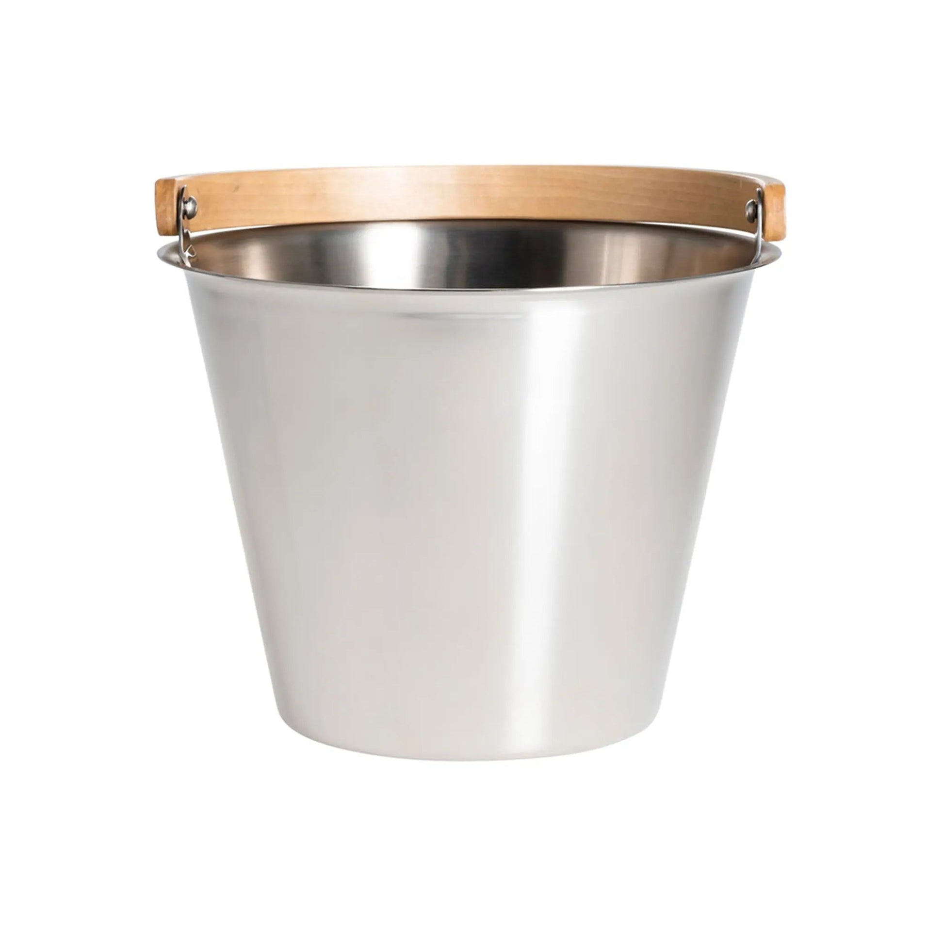 Rento x Harri Koskinen Glossy Steel Sauna Pail Sauna Bucket/Pail | Finnmark Sauna