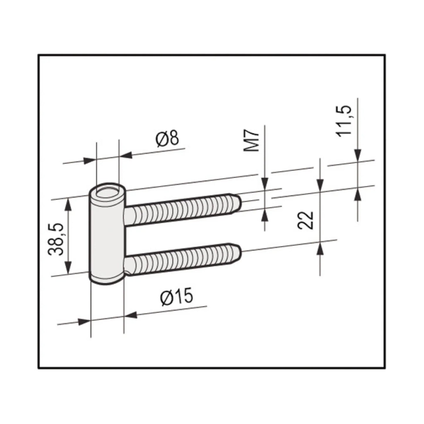 Sauna Frame Pivot for 3-part Hinges and Wooden Frames Sauna Door | Finnmark Sauna
