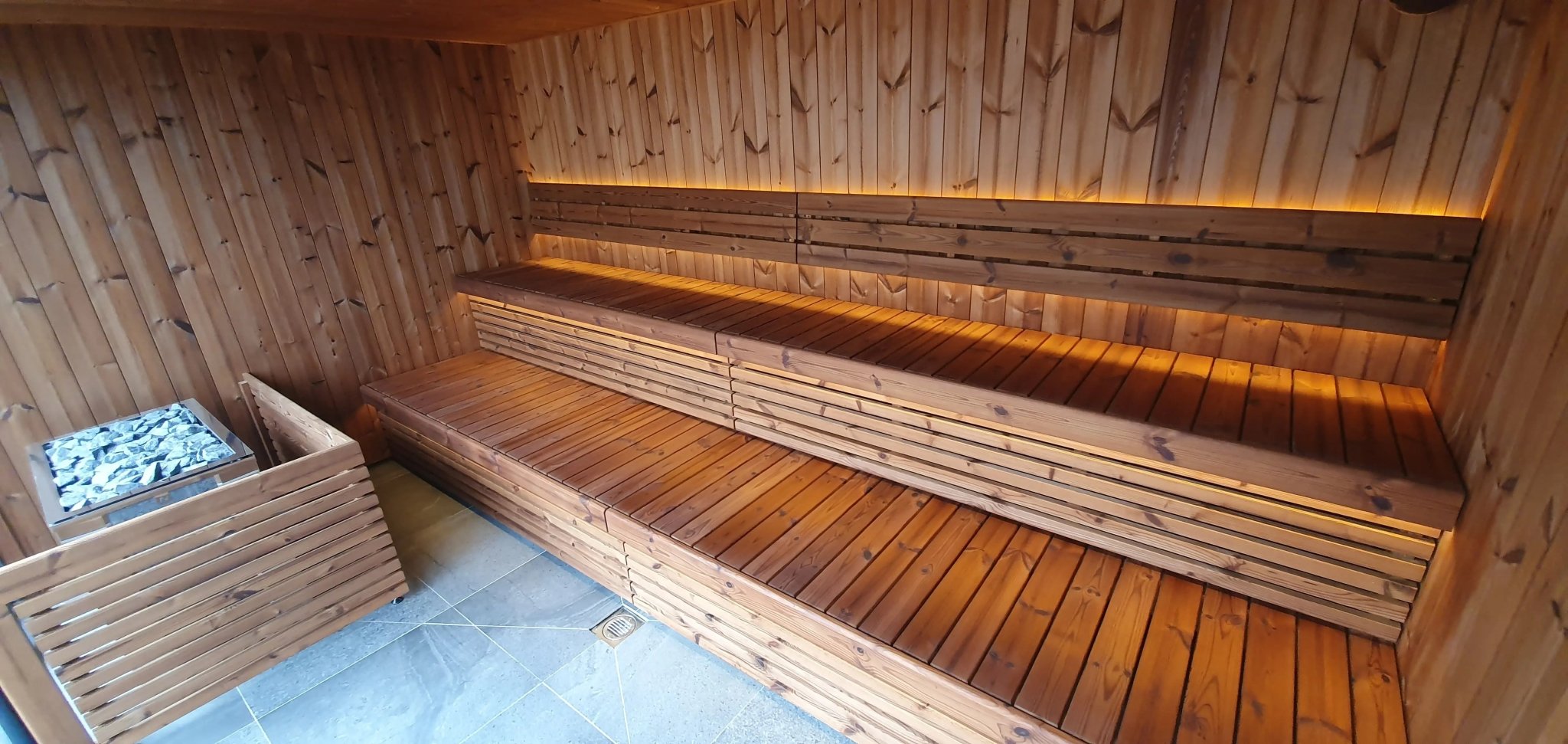 Bespoke commercial outdoor sauna installation: The Swan Hotel, Newby Bridge, Cumbria - The Lake District - Finnmark Sauna