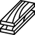Outline of a wooden block with grooves