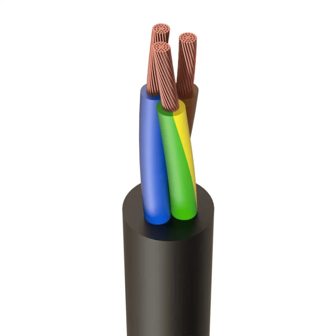 Fan Cable H07RN-F 3 Core 1mm² Rubber Cable - Black Cut to Size Per Metre