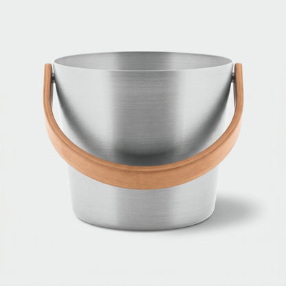Rento 5 Litre Anodised Aluminium Sauna Bucket in Natural - handle down