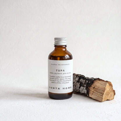 Luhta Tupa Sauna Oil Drops with charred dry wood