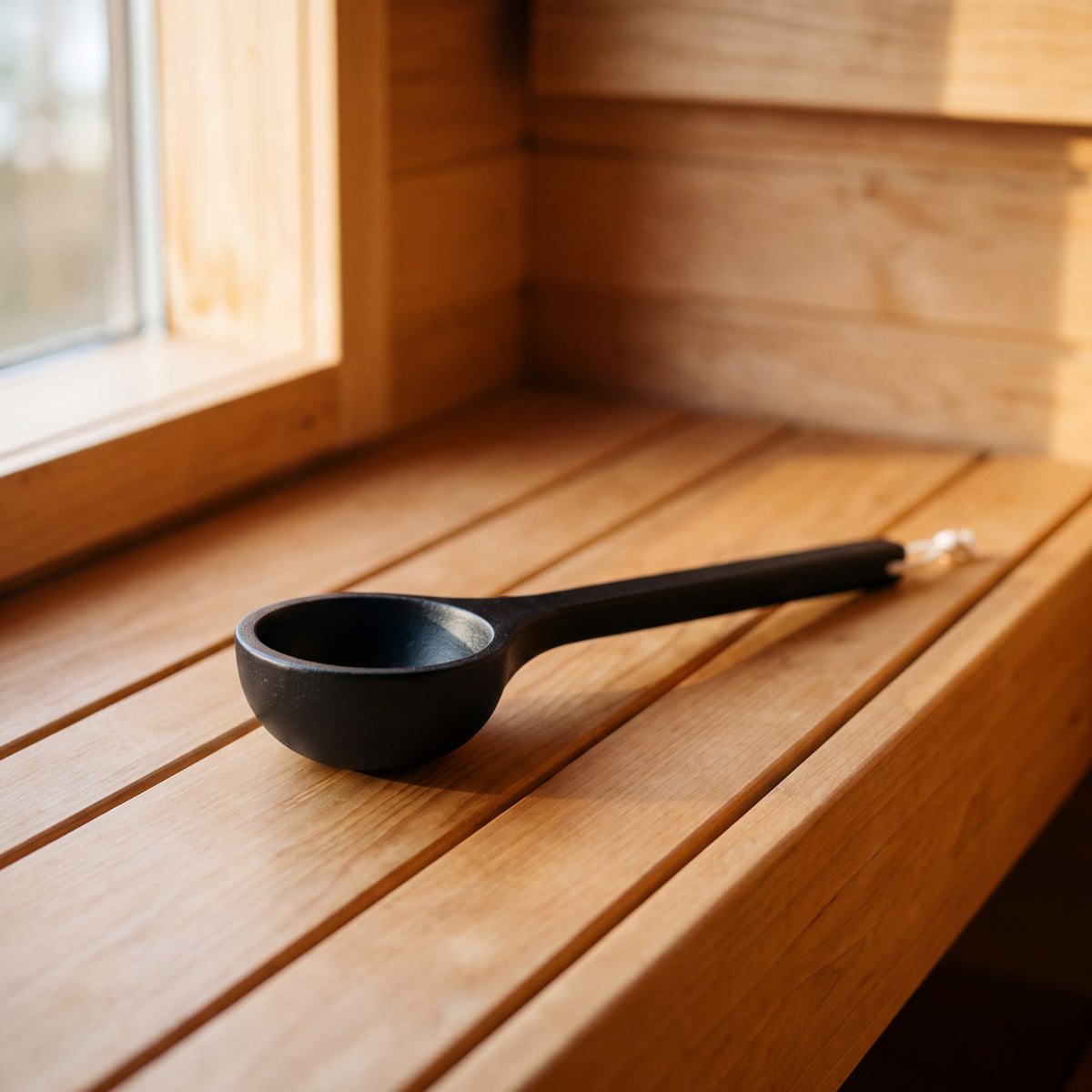 4 Living Sauna Ladle Black - in the sauna
