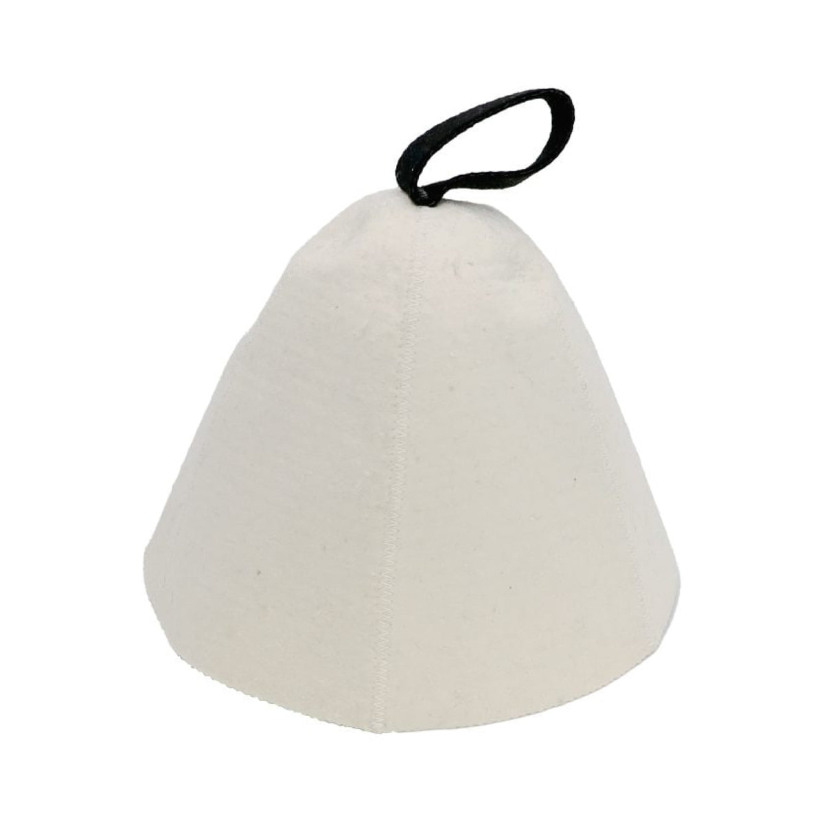 White 100% wool felt sauna hat