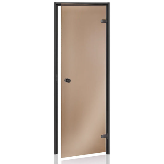 AU Black Steam Room Door (Bronze Glass)