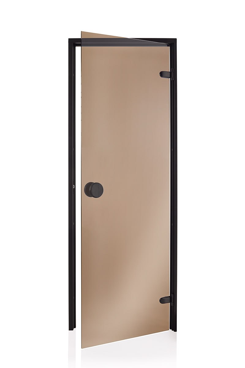 Raiser Black Glass Sauna Door with Bronze Tinted Glass