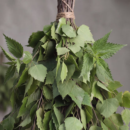Sauna Whisk Birch & Nettle - leaf detail