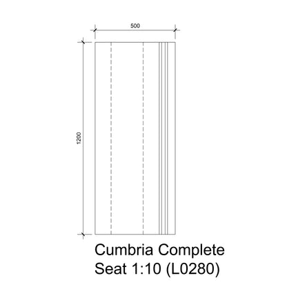 Tileable Steam Room Complete Seat Section 1.2m - Cumbria