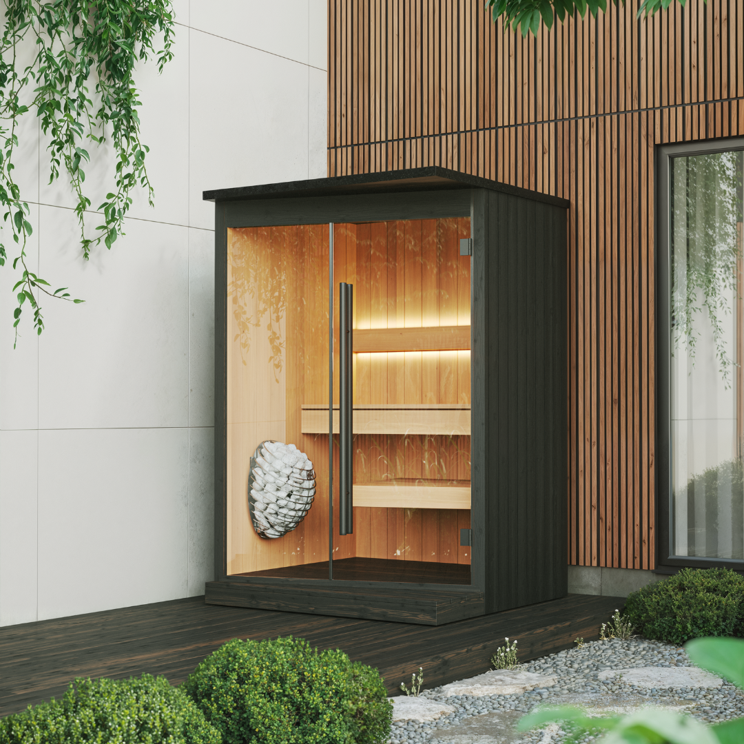 Emba Outdoor Sauna Black (2 Person) | Finnmark Sauna