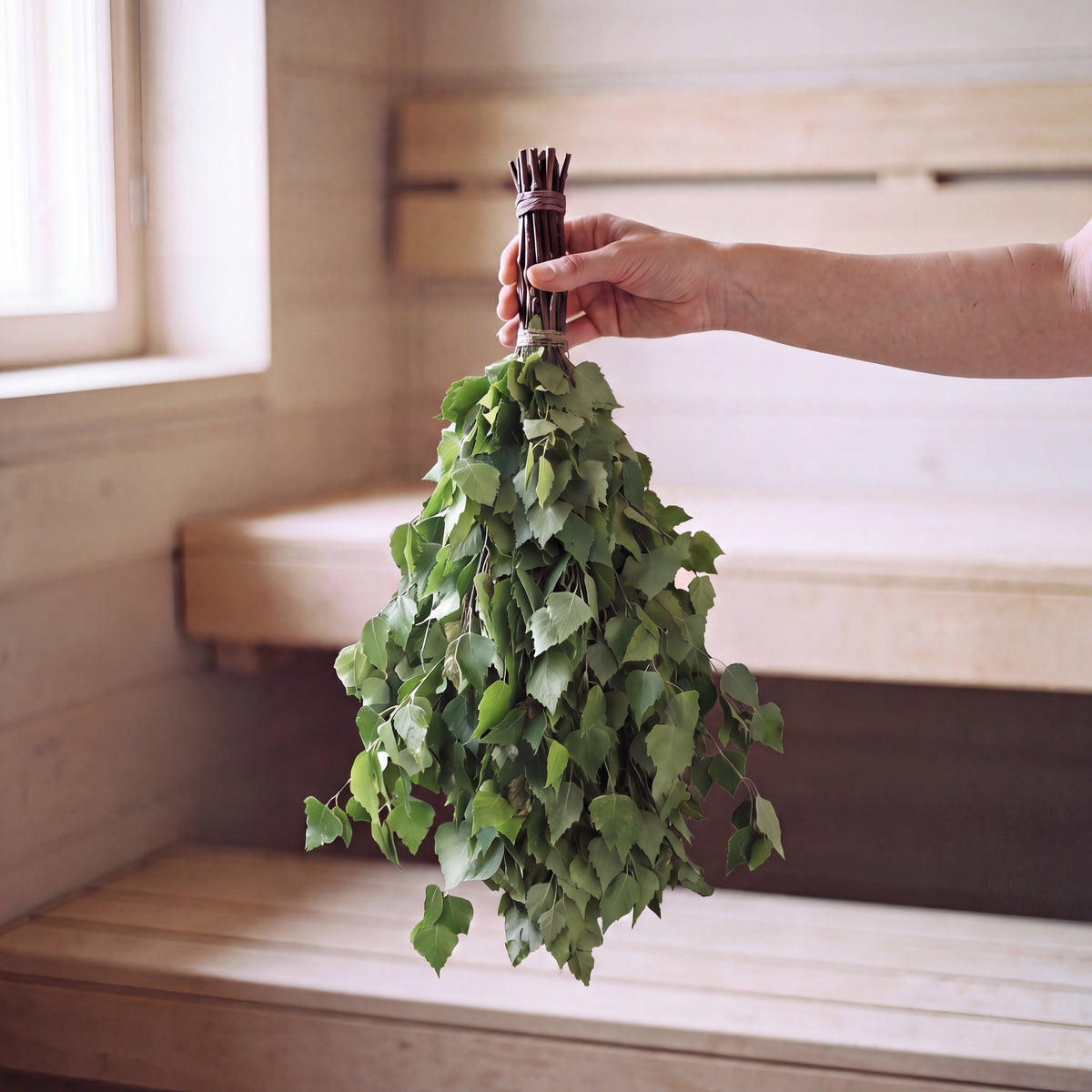 Sauna Whisk Birch - held in the sauna