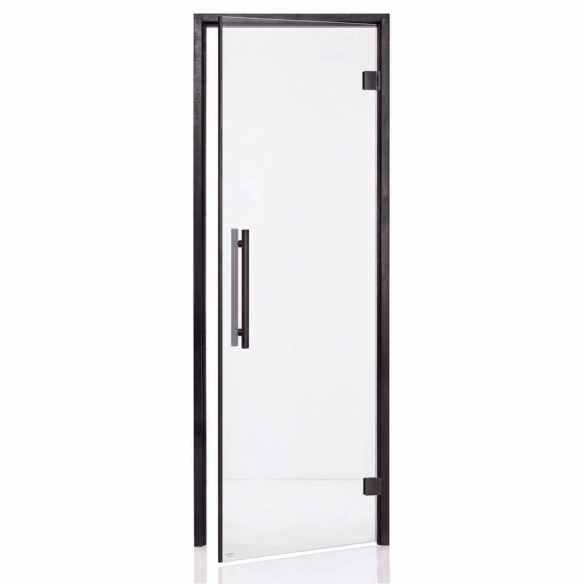 Benelux Sauna Room Door with Black Timber Frame (Clear Glass)