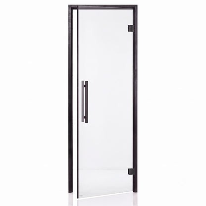 Benelux Sauna Room Door with Black Timber Frame (Clear Glass)