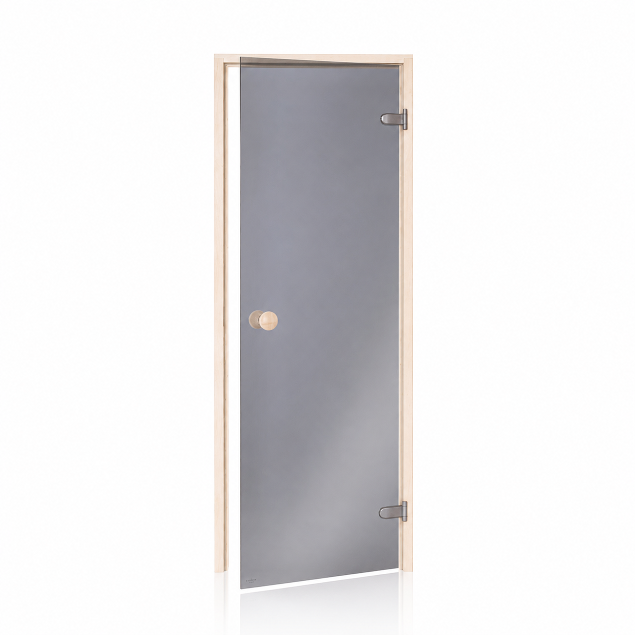 Grey Glass Sauna Door with Aspen Frame (Standard)