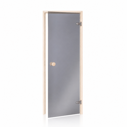 Grey Glass Sauna Door with Aspen Frame (Standard)