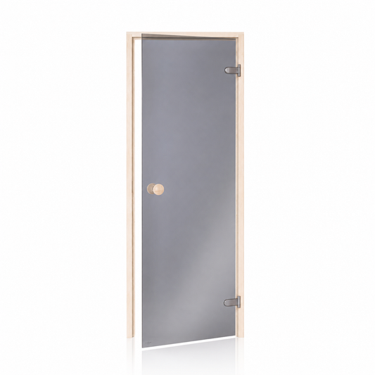 Grey Glass Sauna Door with Aspen Frame (Standard)