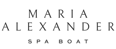 Text 'MARIA ALEXANDER SPA BOAT' in a minimalist design with a white background.