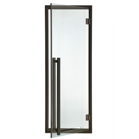 MODERN Black Sauna Door with Fluted Glass