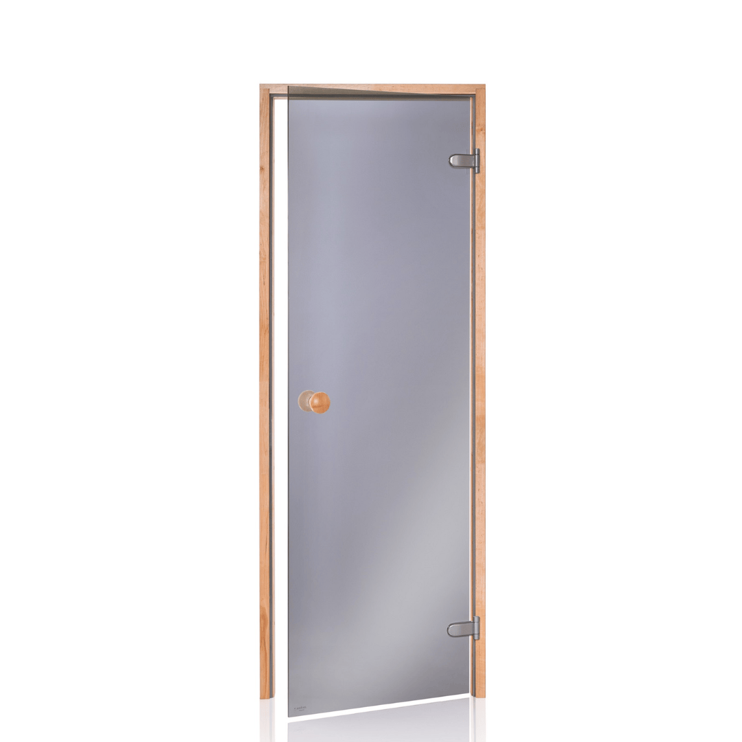 Grey Glass Sauna Door with Thermo Aspen Frame (Standard)