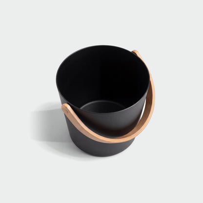 Rento 5l Anodised Aluminium Sauna Bucket in Black - interior