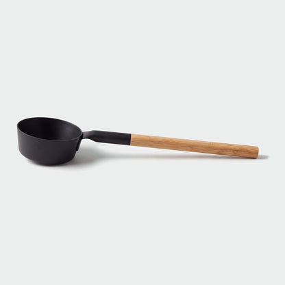 Rento Anodised Aluminium Sauna Ladle in Black - side profile