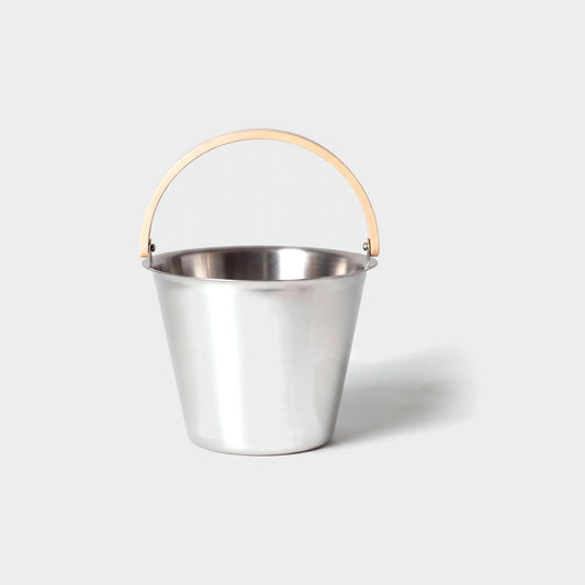 Rento x Harri Koskinen Glossy Steel Sauna Pail - hero