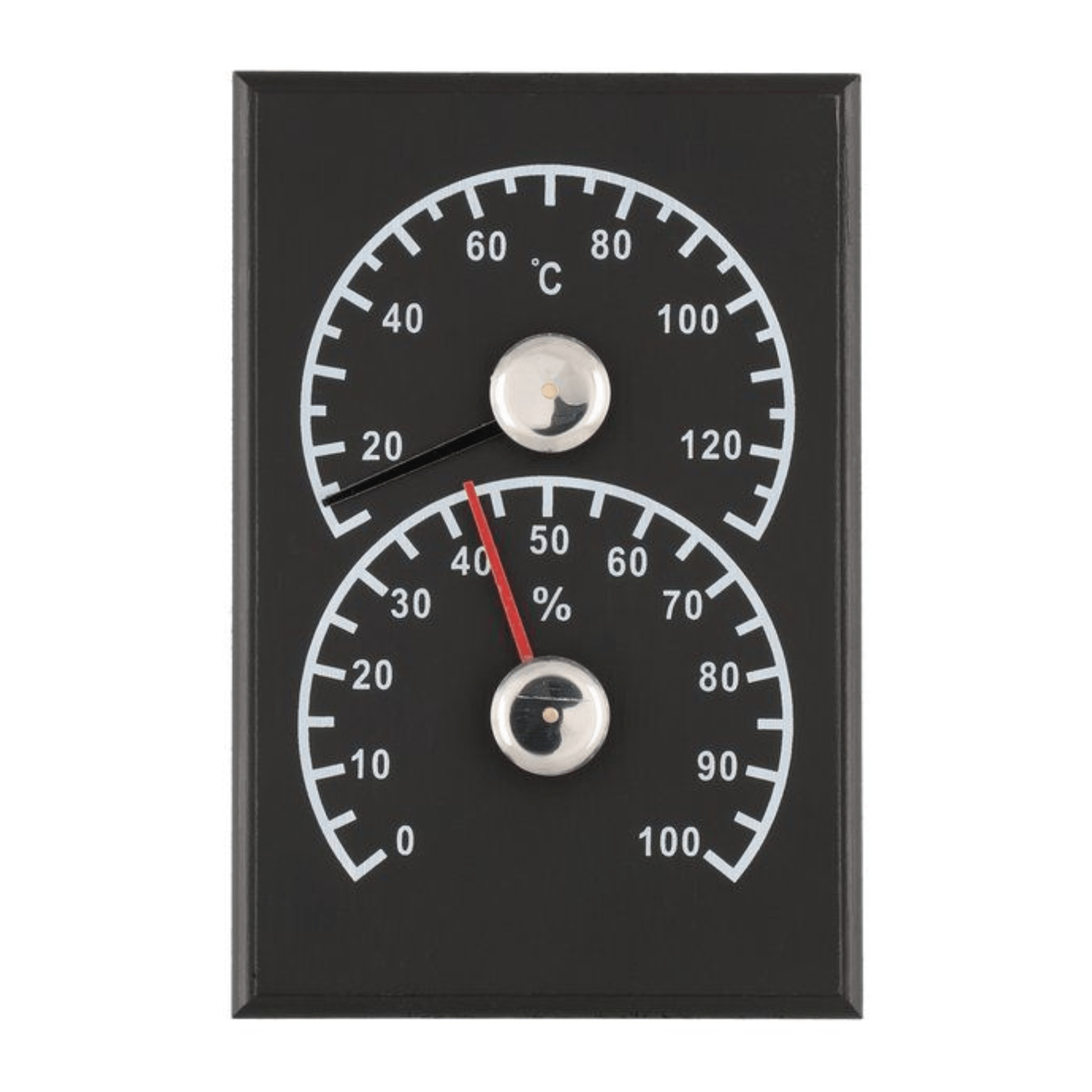 Black Sauna Thermometer & Hygrometer