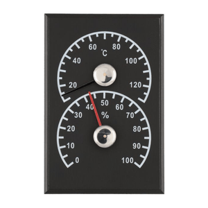 Black Sauna Thermometer & Hygrometer
