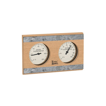 Box Style Sauna Thermometer & Hygrometer Cedar and Soapstone Sauna Thermometer | Finnmark Sauna