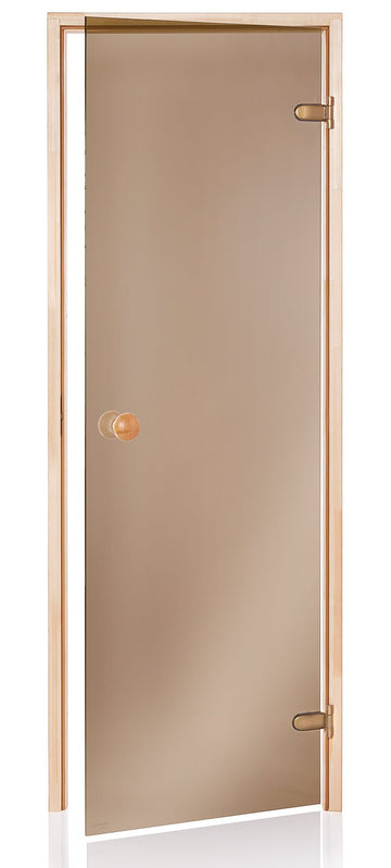 Bronze Glass Sauna Door with Pine Frame and Bronze Hinges (Standard) Glass Door | Finnmark Sauna